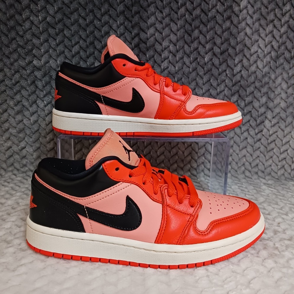 Air Jordan 1 Low SE Rush Orange Black Women's Sneakers Shoes Size 6